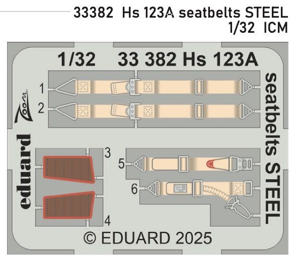 1:32 Hs-123 A - Seatbelts Steel (For ICM Kits)