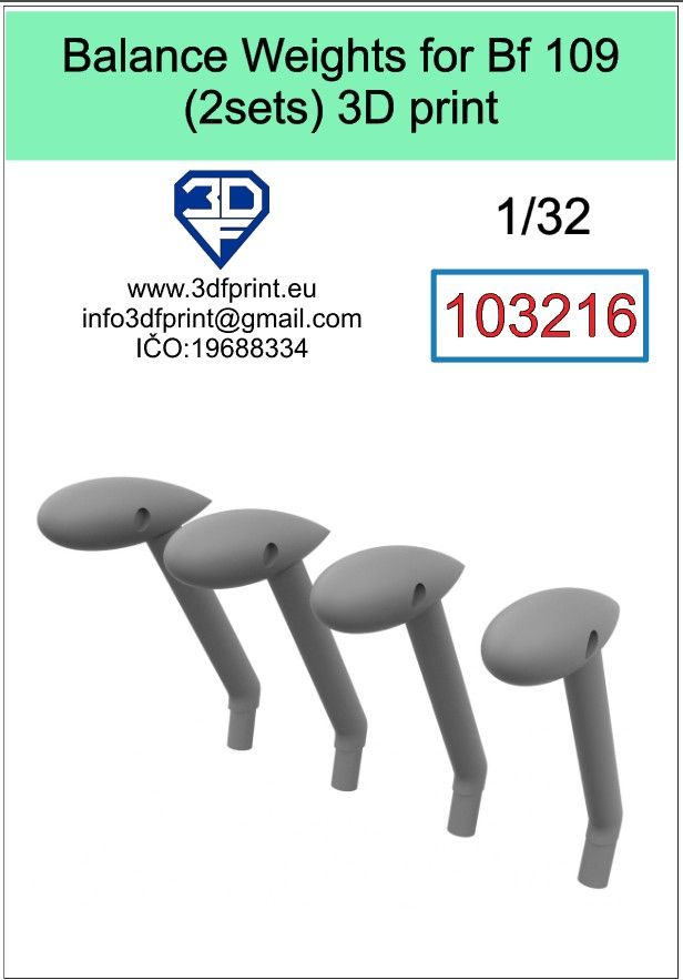 1:32 Balance weights for Bf 109