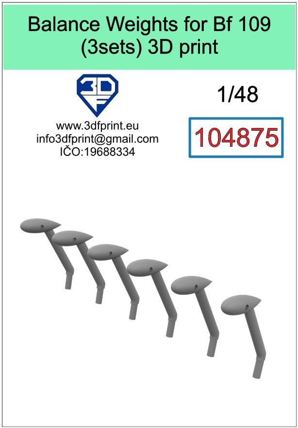 1:48 Balance weights for Bf 109