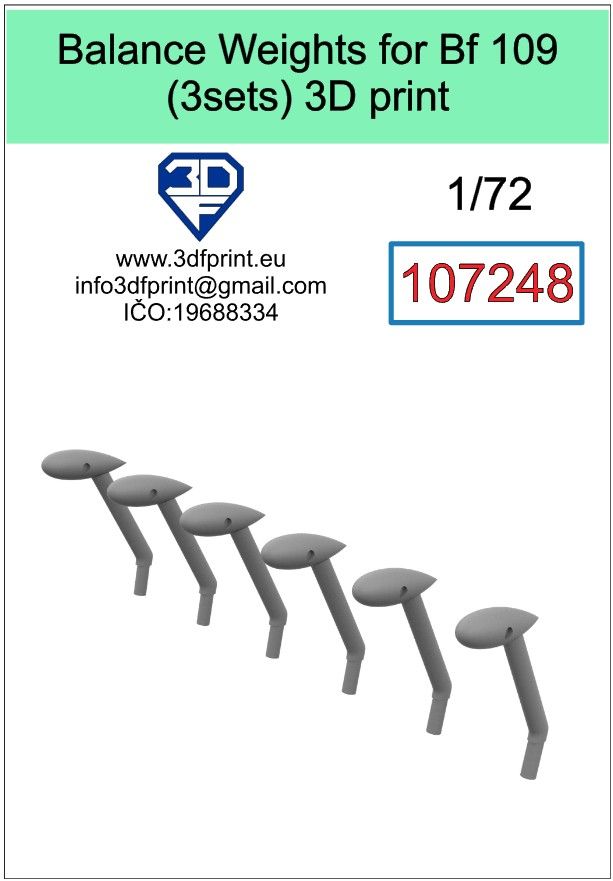 1:72 Balance weights for Bf 109