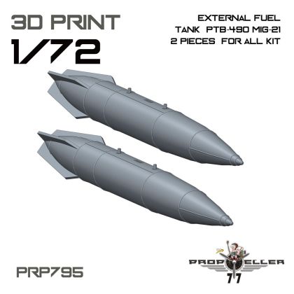 1:72 MiG-21 - 3D-Printed External Fuel Tank PTB-490 (2 pcs / for All Kits)