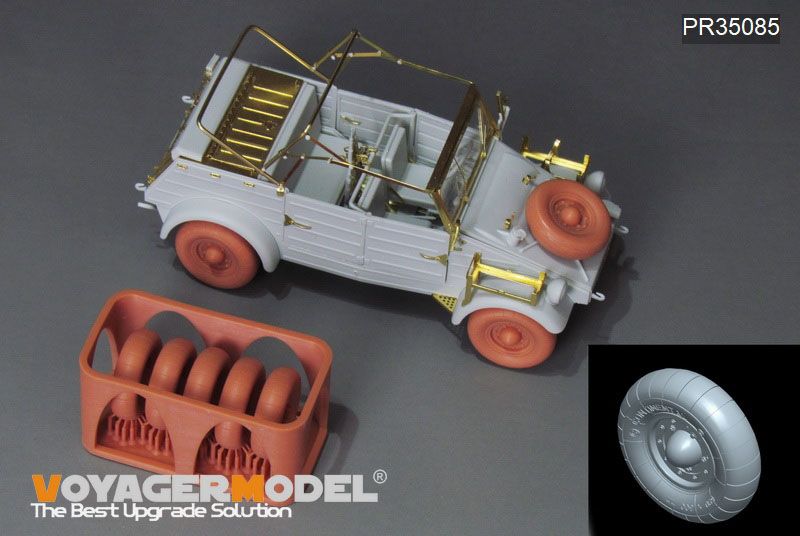 1:35 WWII German Kubelwagen Type 82 Africa Troop Special Balloon Tires Patten 2 (GP)
