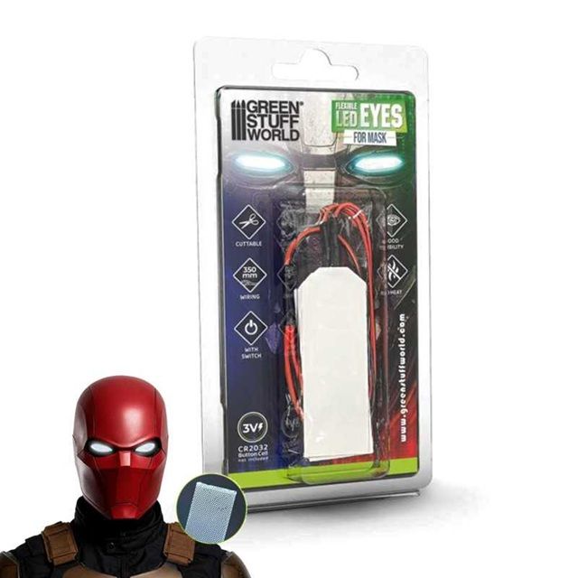 Flexible led eyes for mask - White