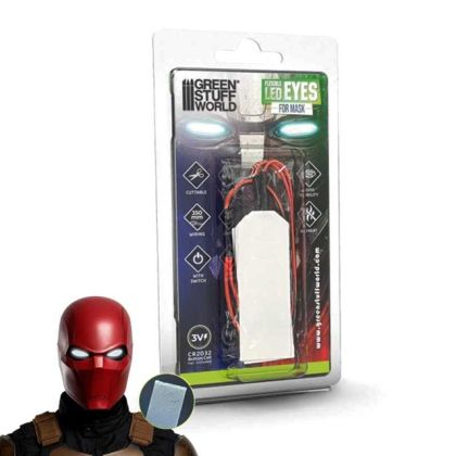 Flexible led eyes for mask - White