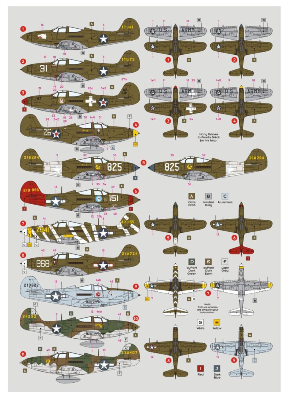 1:72 Bell P-39s from Aleutian Islands to Panama Canal