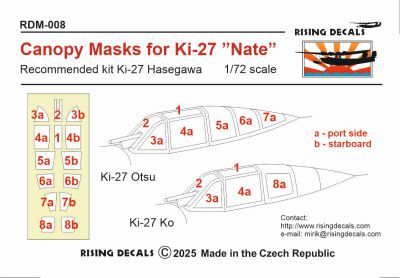1:72 Canopy mask for Ki-27a/b Nate (HAS)