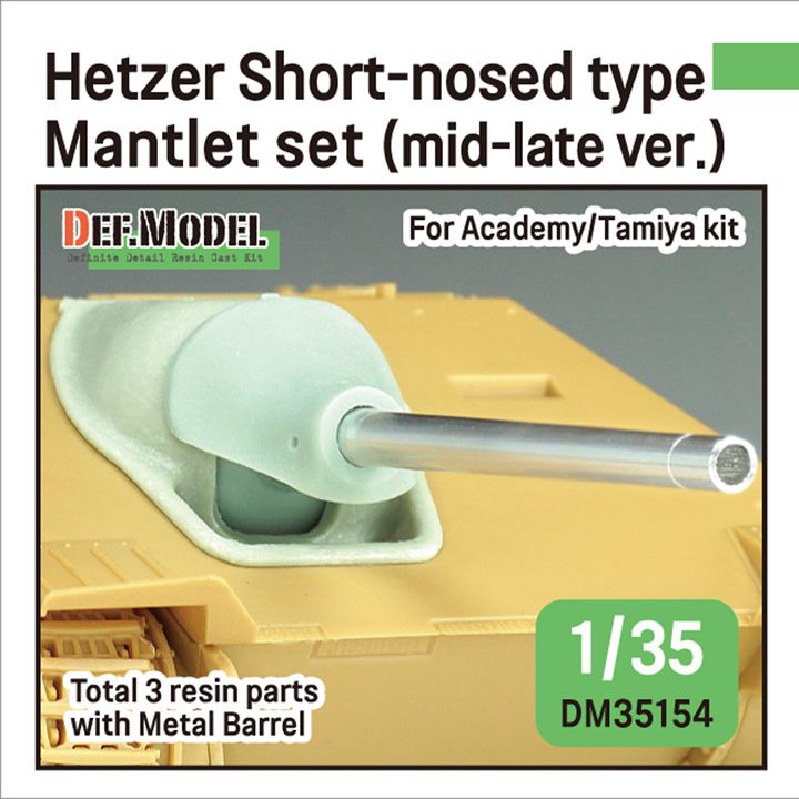 1:35 German Hetzer Late - Short Type Mantlet / Barrel Set (for Academy and Tamiya Kits)