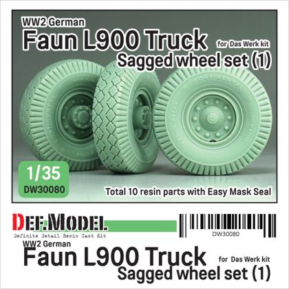 1:35 German WWII Faun L900 - Truck Wheel Set 1 Continental (for Das Werk Kits)