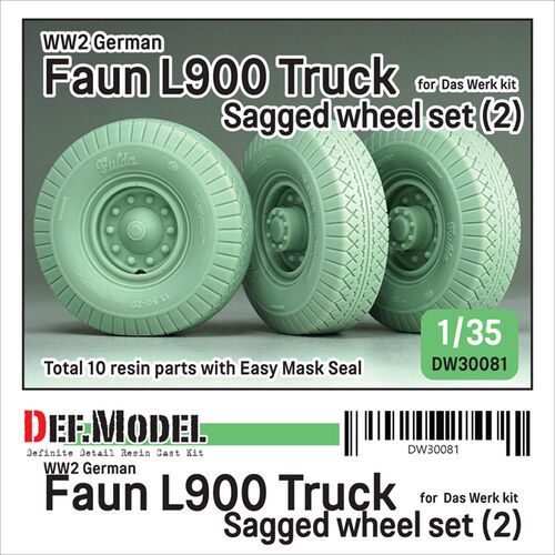 1:35 German WWII Faun L900 - Truck Wheel Set 2 Fulda (for Das Werk Kits)