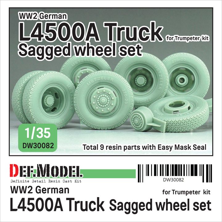 1:35 German WWII Mercedes L4500 A - Truck Wheel Set (for Trumpeter Kits)