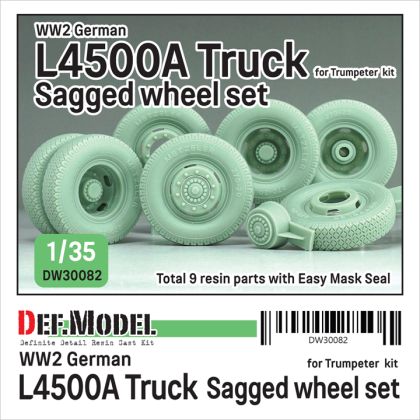 1:35 German WWII Mercedes L4500 A - Truck Wheel Set (for Trumpeter Kits)