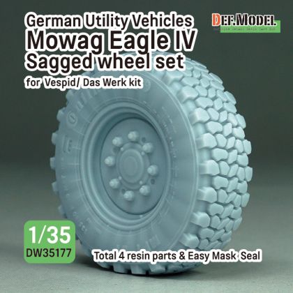 1:35 German Utility Vehicles Mowag Eagle IV Sagged Wheel Set (For Vespid/Das Werk Kit)