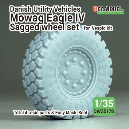 1:35 Danish Utility Vehicles Mowag Eagle IV Sagged Wheel Set (For Vespid Kit)