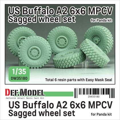 1:35 US Buffalo A2 6x6 MPCV Sagged Wheel Set (for Panda Kits)