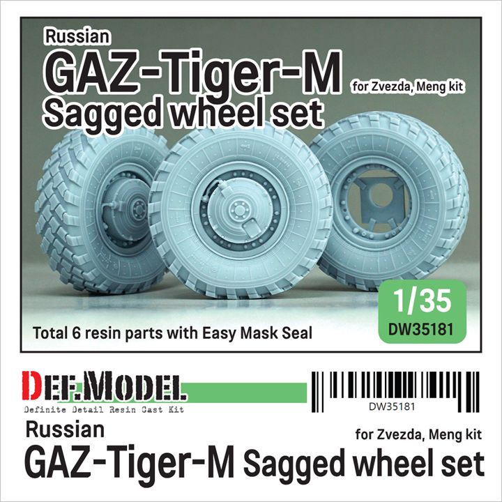 1:35 Russian GAZ Tigr-M - Sagged Wheel Set (for Zvezda and Meng Kits)