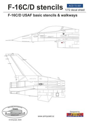 1:72 F-16 C/D USAF universal stencils