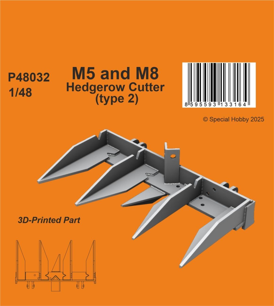 1:48  M5 and M8 Hedgerow Cutter (type 2) for Tamiya kits