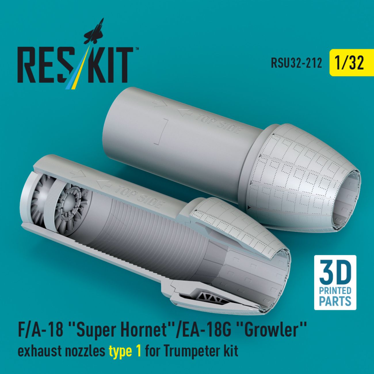 1:32 F/A-18 Super Hornet/EA-18G Growler exhaust nozzles type 1 for Trumpeter kit