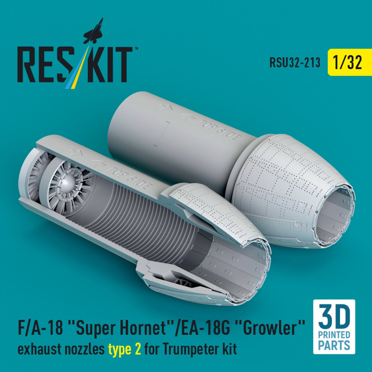 1:32 F/A-18 Super Hornet/EA-18G Growler exhaust nozzles type 2 for Trumpeter kit
