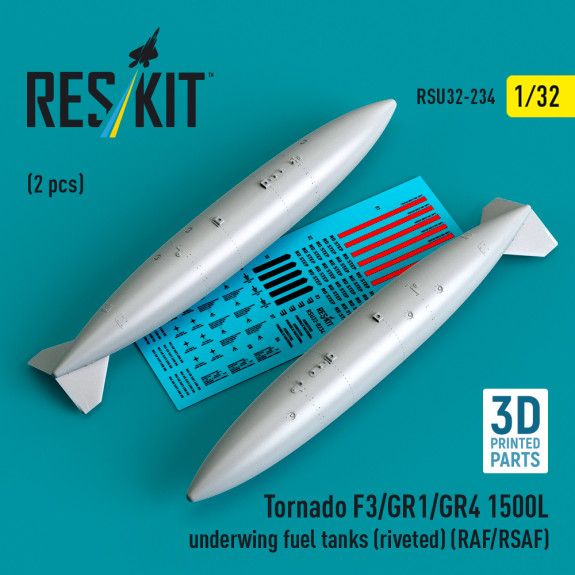 1:32 Tornado F3/GR1/GR4 1500L underwing fuel tanks (riveted) (RAF/RSAF) (2 pcs)