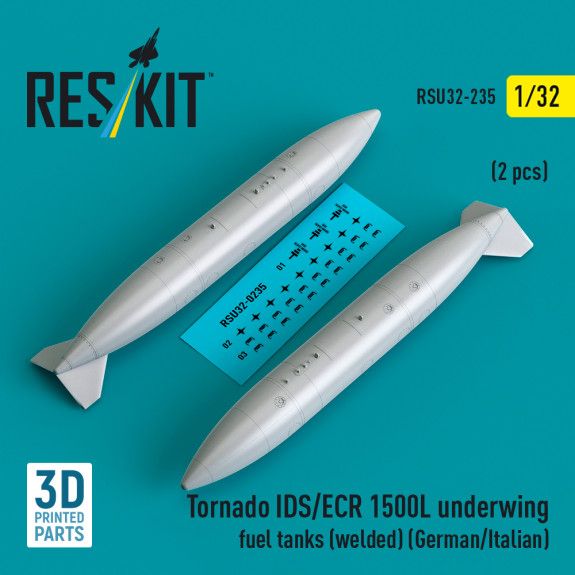 1:32 Tornado IDS/ECR 1500L underwing fuel tanks (welded) (German AF / Italian AF) (2 pcs)