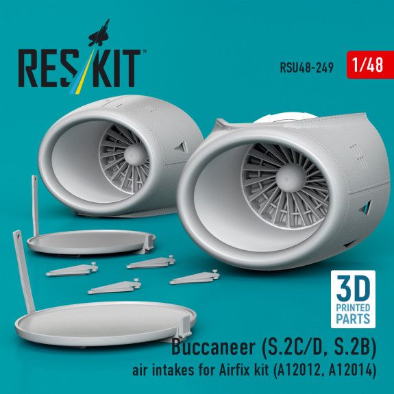 1:48 Buccaneer (S.2C/D, S.2B) air intakes for Airfix kit (A12012, A12014)