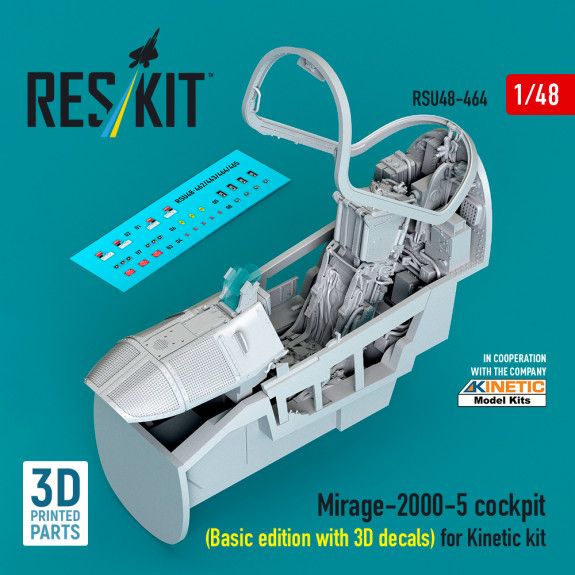 1:48 Mirage-2000-5 cockpit (Basic edition with 3D decals) for Kinetic kit