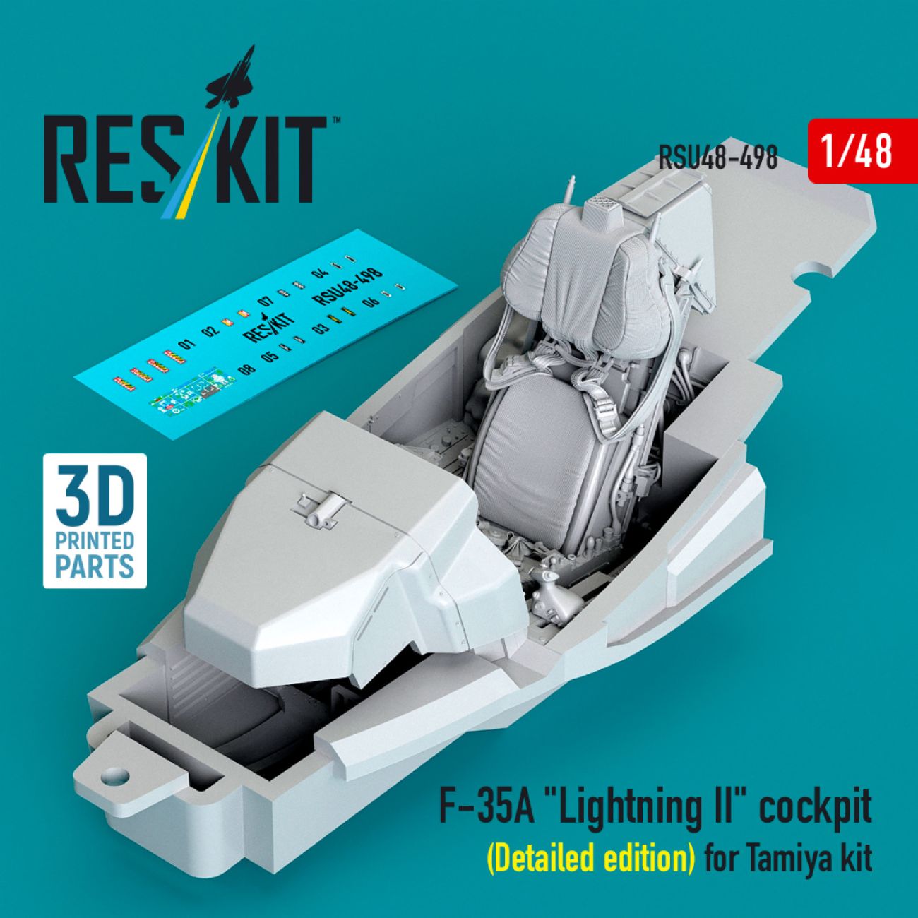 1:48 F-35A Lightning II cockpit (Detailed edition) for Tamiya kit