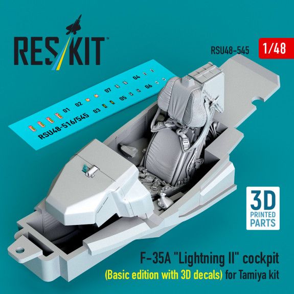 1:48 F-35A Lightning II cockpit (Basic edition with 3D decals) for Tamiya kit