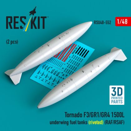 1:48 Tornado F3/GR1/GR4 1500L underwing fuel tanks (riveted) (RAF/RSAF) (2 pcs)