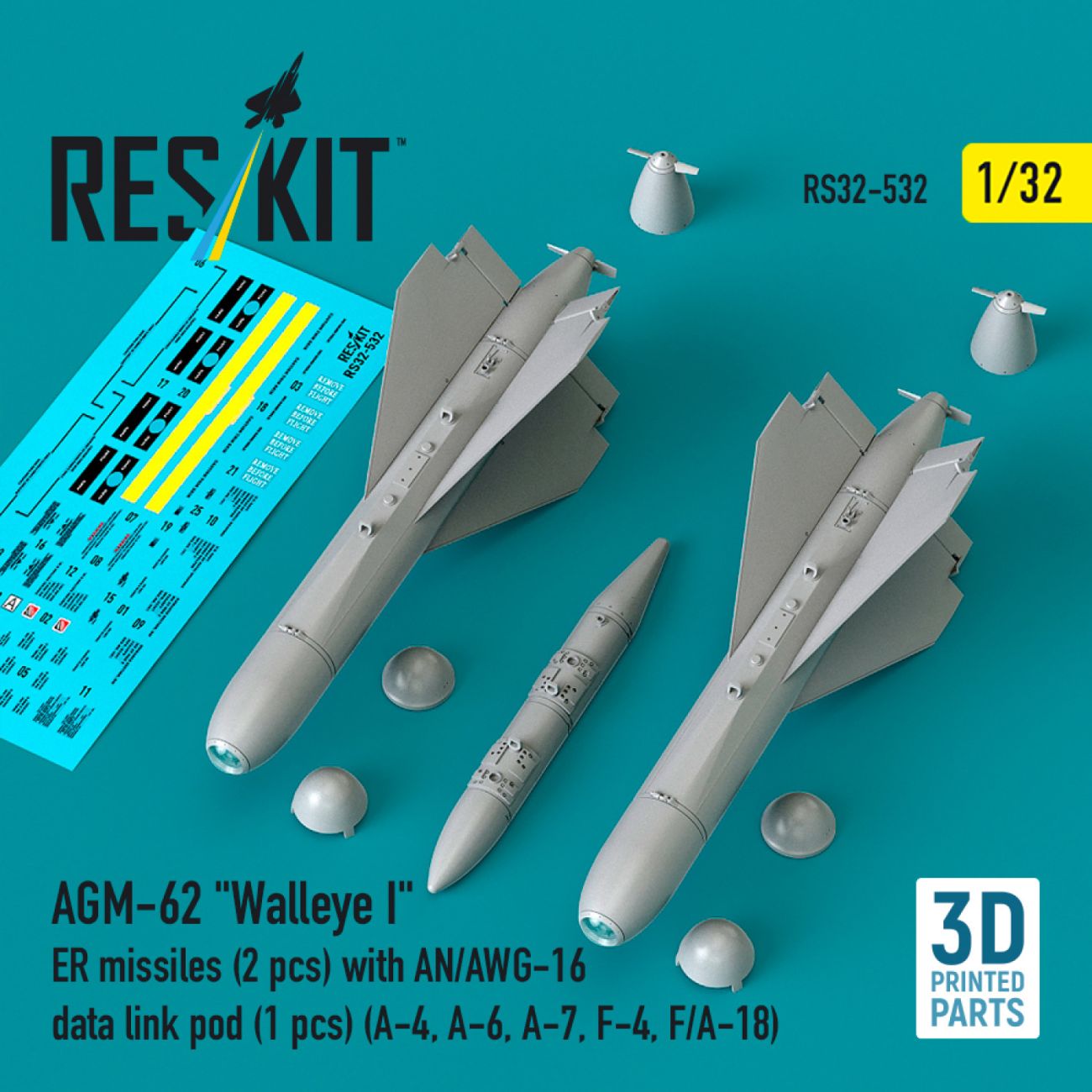 1:32 AGM-62 Walleye I ER missiles (2 pcs) with AN/AWG-16 data link pod (1 pcs)