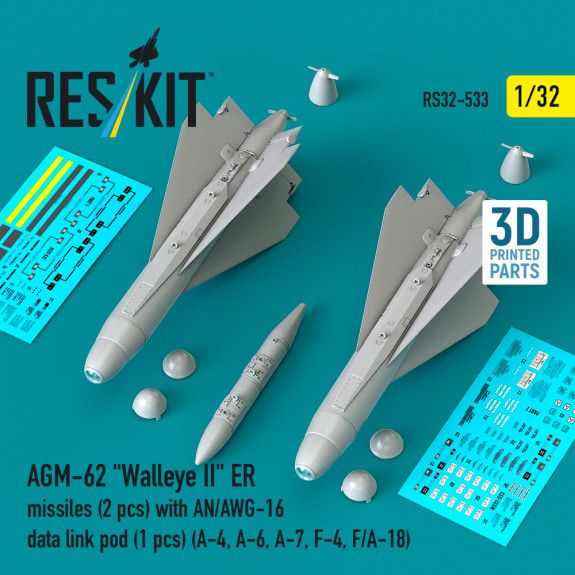1:32 AGM-62 Walleye II ER missiles (2 pcs) with AN/AWG-16 data link pod (1 pcs)