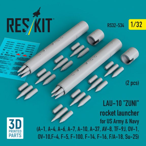 1:32 LAU-10 ZUNI rocket launcher for US Army & Navy (2 pcs)
