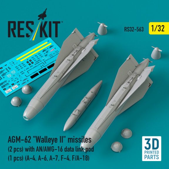 1:32 AGM-62 Walleye II missiles (2 pcs) with AN/AWG-16 data link pod (1 pcs) 