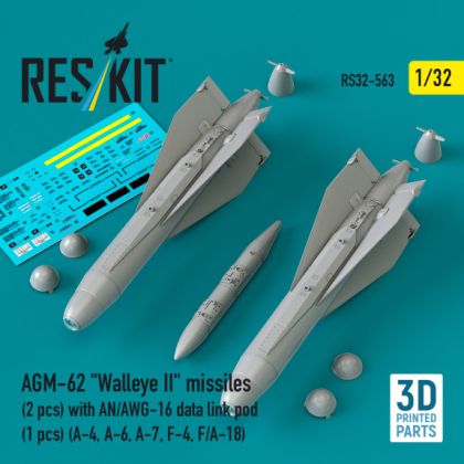 1:32 AGM-62 Walleye II missiles (2 pcs) with AN/AWG-16 data link pod (1 pcs) 