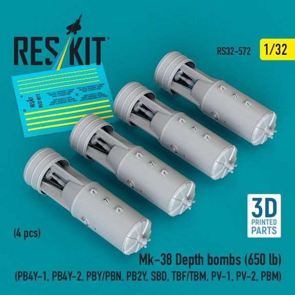 1:32 Mk-38 Depth bombs (650 lb) (4 pcs)
