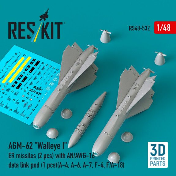 1:48 AGM-62 Walleye I ER missiles (2 pcs) with AN/AWG-16 data link pod (1 pcs)