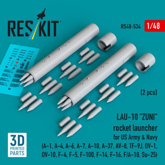 1:48 LAU-10 ZUNI rocket launcher for US Army & Navy (2 pcs)
