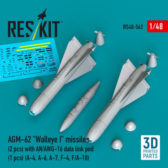 1:48 AGM-62 Walleye I missiles (2 pcs) with AN/AWG-16 data link pod (1 pcs)