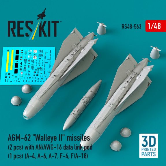 1:48 AGM-62 Walleye II missiles (2 pcs) with AN/AWG-16 data link pod (1 pcs)