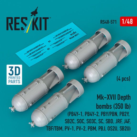 1:48 Mk-XVII Depth bombs (350 lb) (4 pcs)