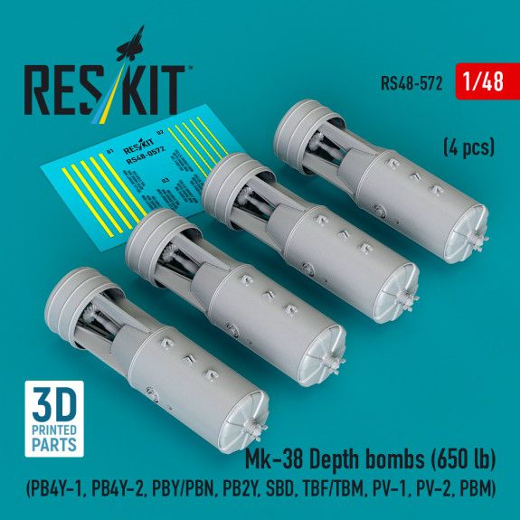 1:48 Mk-38 Depth bombs (650 lb) (4 pcs)
