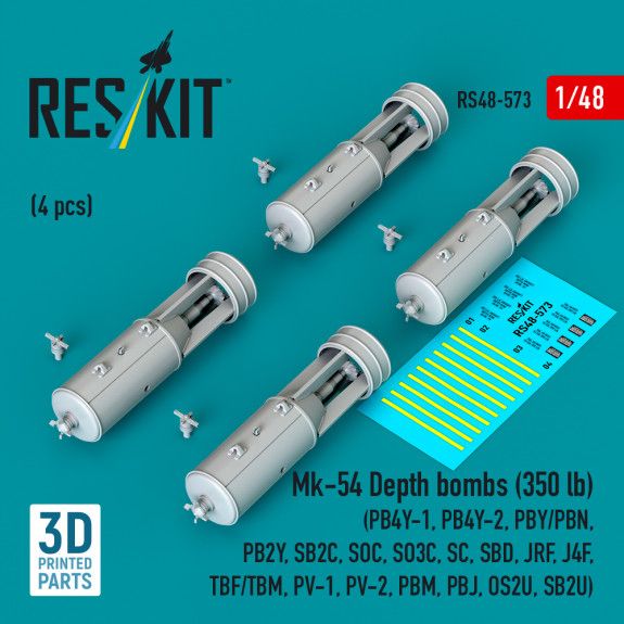 1:48 Mk-54 Depth bombs (350 lb) (4 pcs)