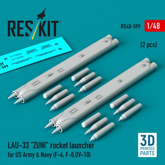 1:48 LAU-33 ZUNI rocket launcher for US Army & Navy (2 pcs)
