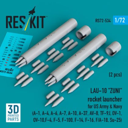 1:72 LAU-10 ZUNI rocket launcher for US Army & Navy (2 pcs)