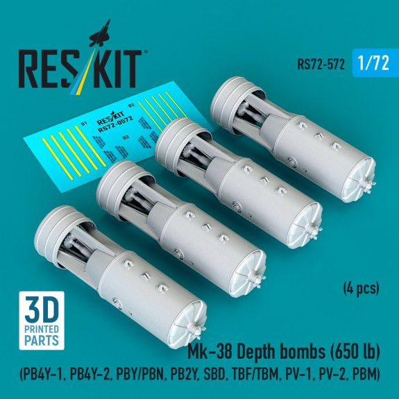 1:72 Mk-38 Depth bombs (650 lb) (4 pcs)