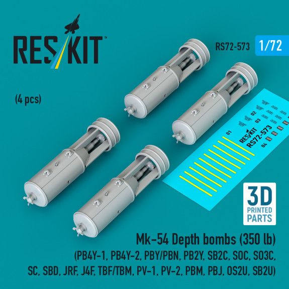 1:72 Mk-54 Depth bombs (350 lb) (4 pcs)