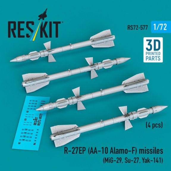 1:72 R-27EP (AA-10 Alamo-F) missiles (4 pcs)