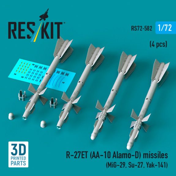 1:72 R-27ET (AA-10 Alamo-D) missiles (4 pcs)