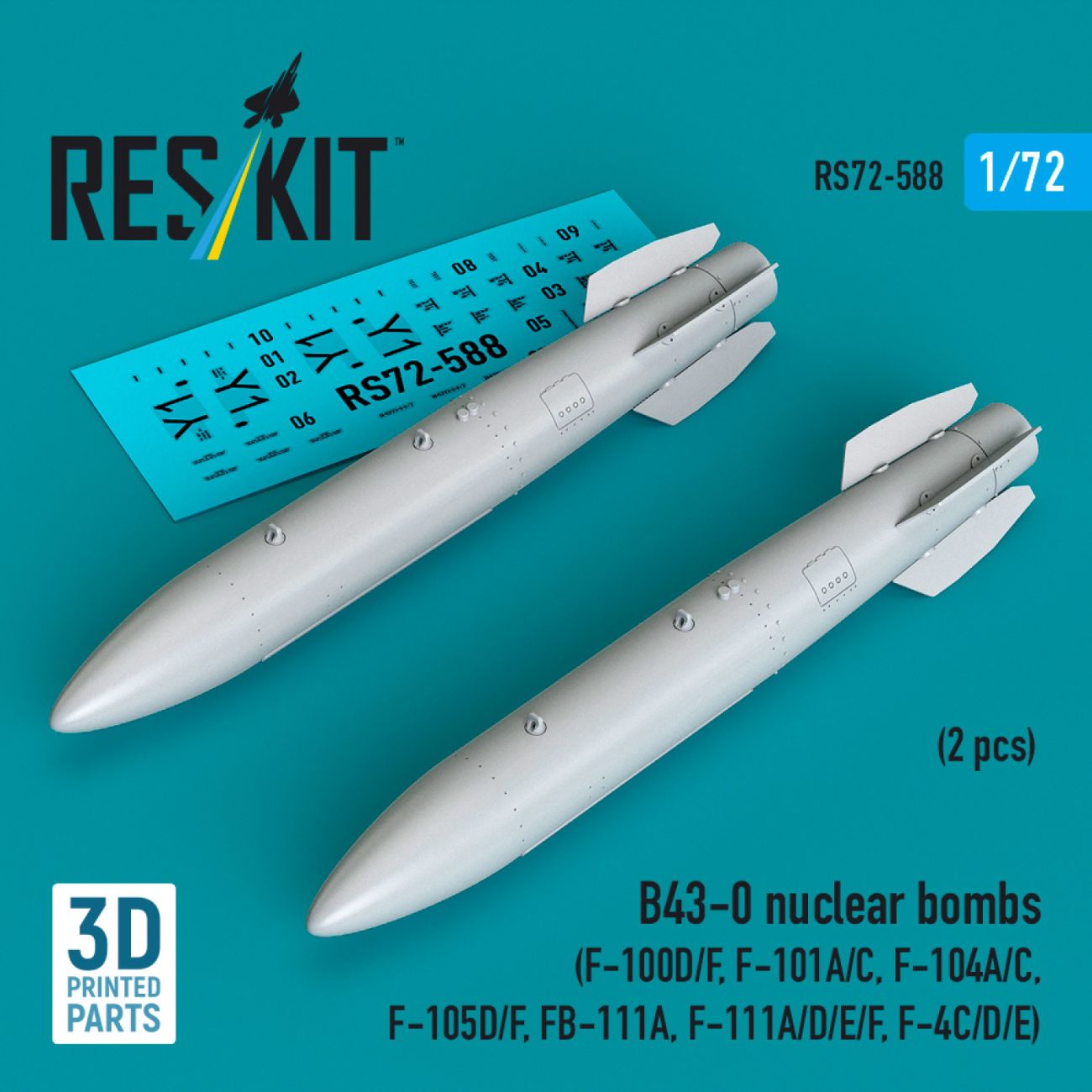 1:72 B43-0 nuclear bombs (2 pcs)